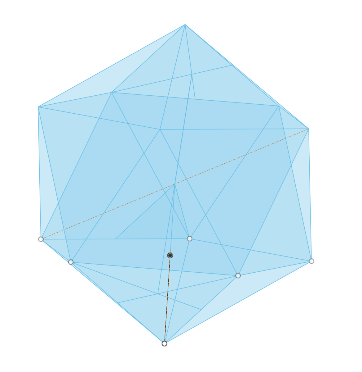 The icosahedron constructed in Fusion.